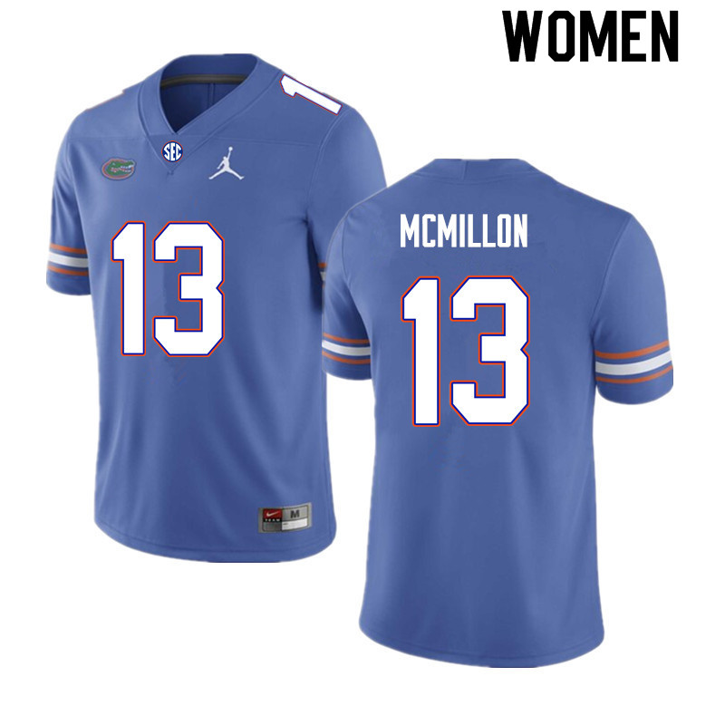 Women #13 Donovan McMillon Florida Gators College Football Jerseys Sale-Royal - Click Image to Close